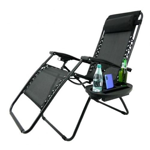 ALDOTRADE Zahradní plážové relaxační  křeslo Regina černé